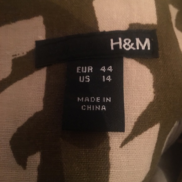 🆕H&M Skirt size 14 NWOT Green & Beige pattern - Picture 6 of 6